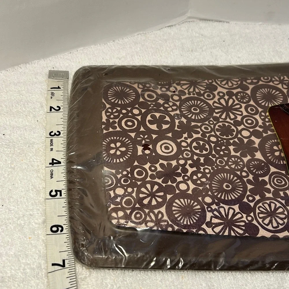 Vintage 1975 Rubbermaid Stove n Counter Mat Brown Floral 1321 Retro Kitchen 19in